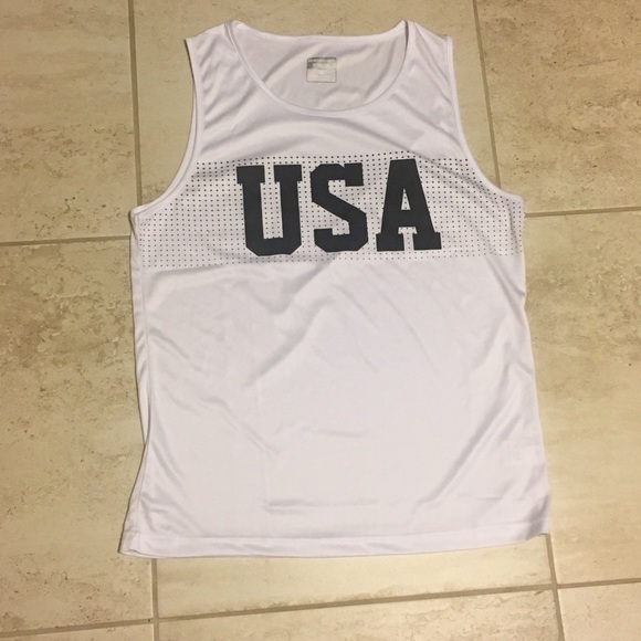 Nike Tops - ⭐️USA dry fit white and Navy tank top